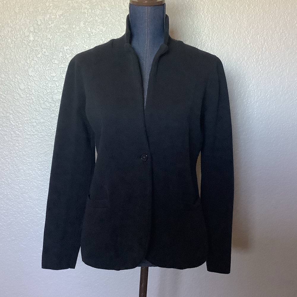 J. Crew Black Business Casual Blazer Suit Jacket Women's Size Small 100% Cotton